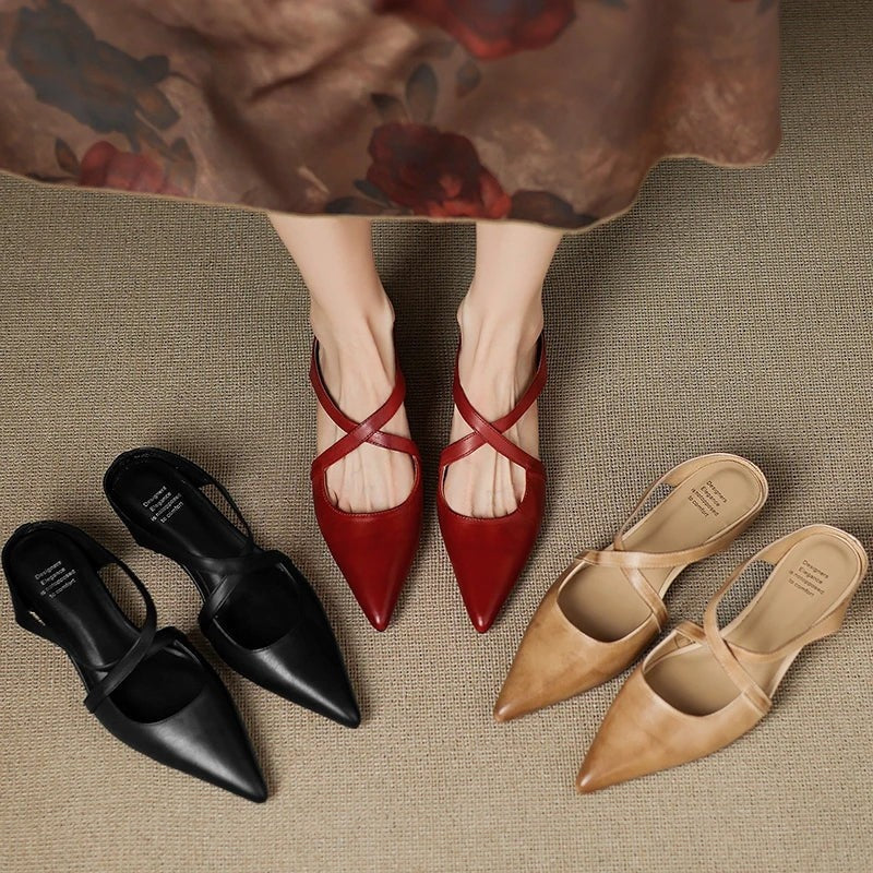 Mirella Crisscross Pointed Toe Mules