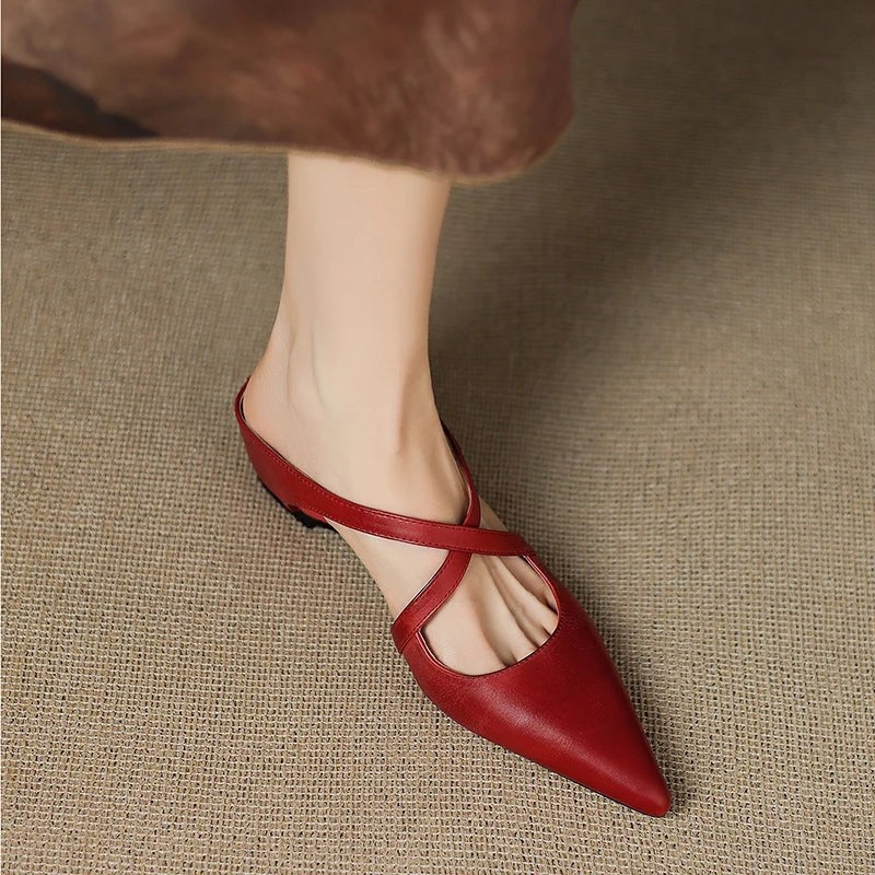 Mirella Crisscross Pointed Toe Mules