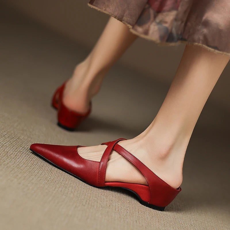 Mirella Crisscross Pointed Toe Mules
