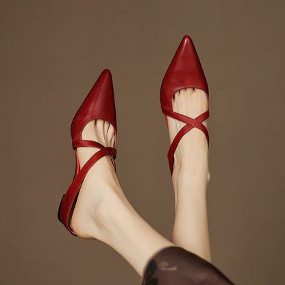 Mirella Crisscross Pointed Toe Mules