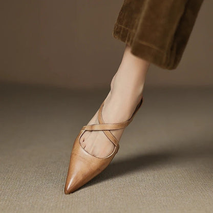 Mirella Crisscross Pointed Toe Mules