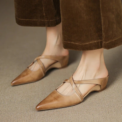 Mirella Crisscross Pointed Toe Mules