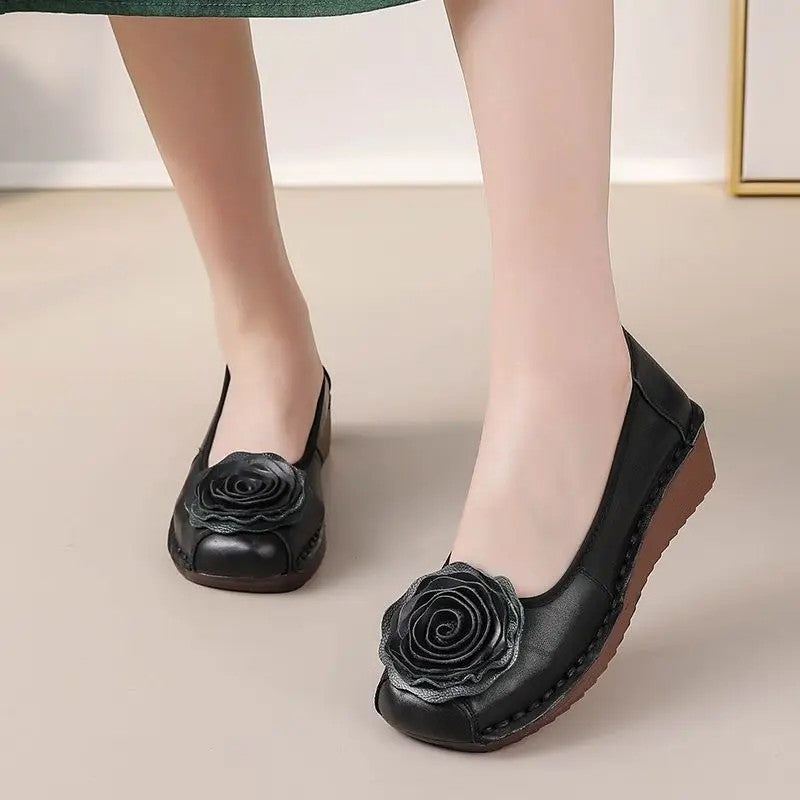 Mirelli Floral Appliqué Comfort Loafers