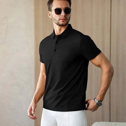 Modern Fitted Knit Polo Shirt