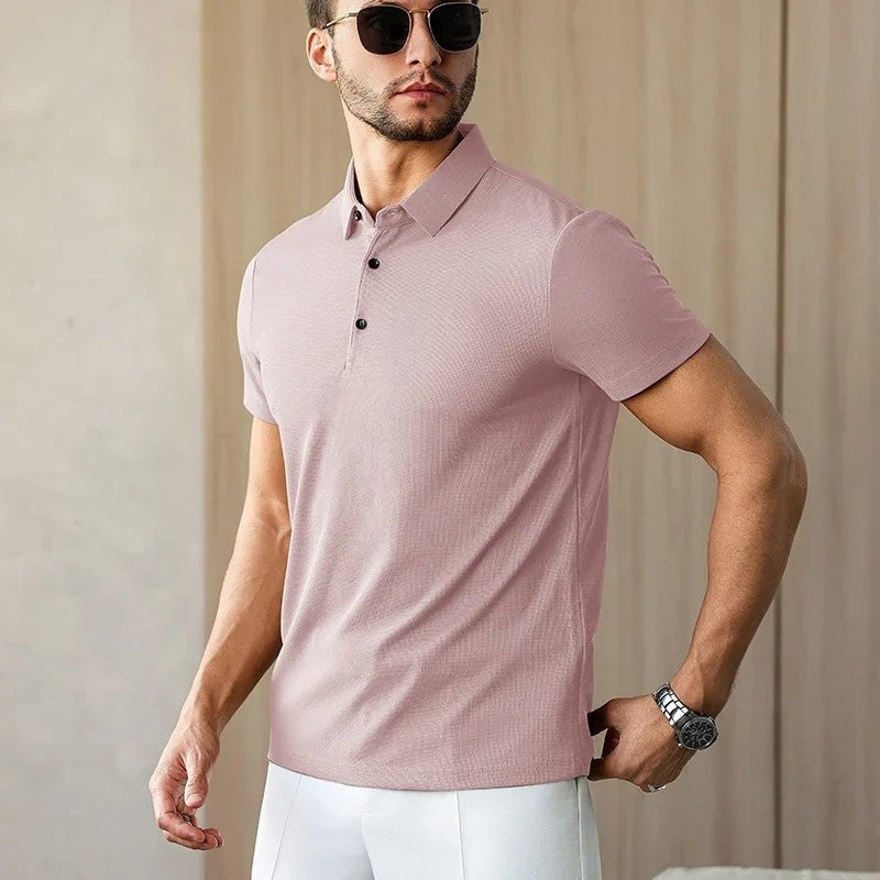 Modern Fitted Knit Polo Shirt