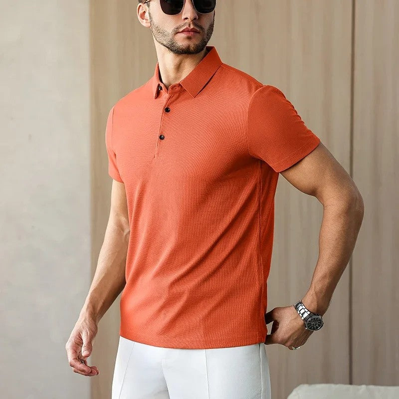 Modern Fitted Knit Polo Shirt