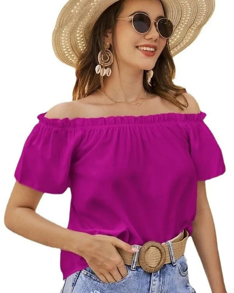 Off-Shoulder Relaxed Summer Blouse