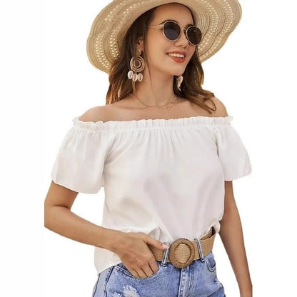Off-Shoulder Relaxed Summer Blouse