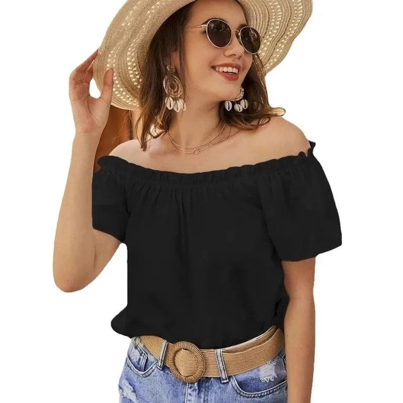 Off-Shoulder Relaxed Summer Blouse