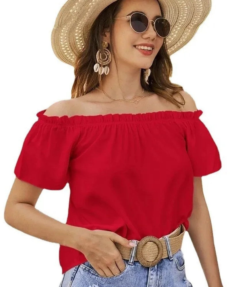 Off-Shoulder Relaxed Summer Blouse