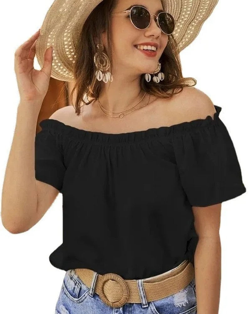 Off-Shoulder Relaxed Summer Blouse