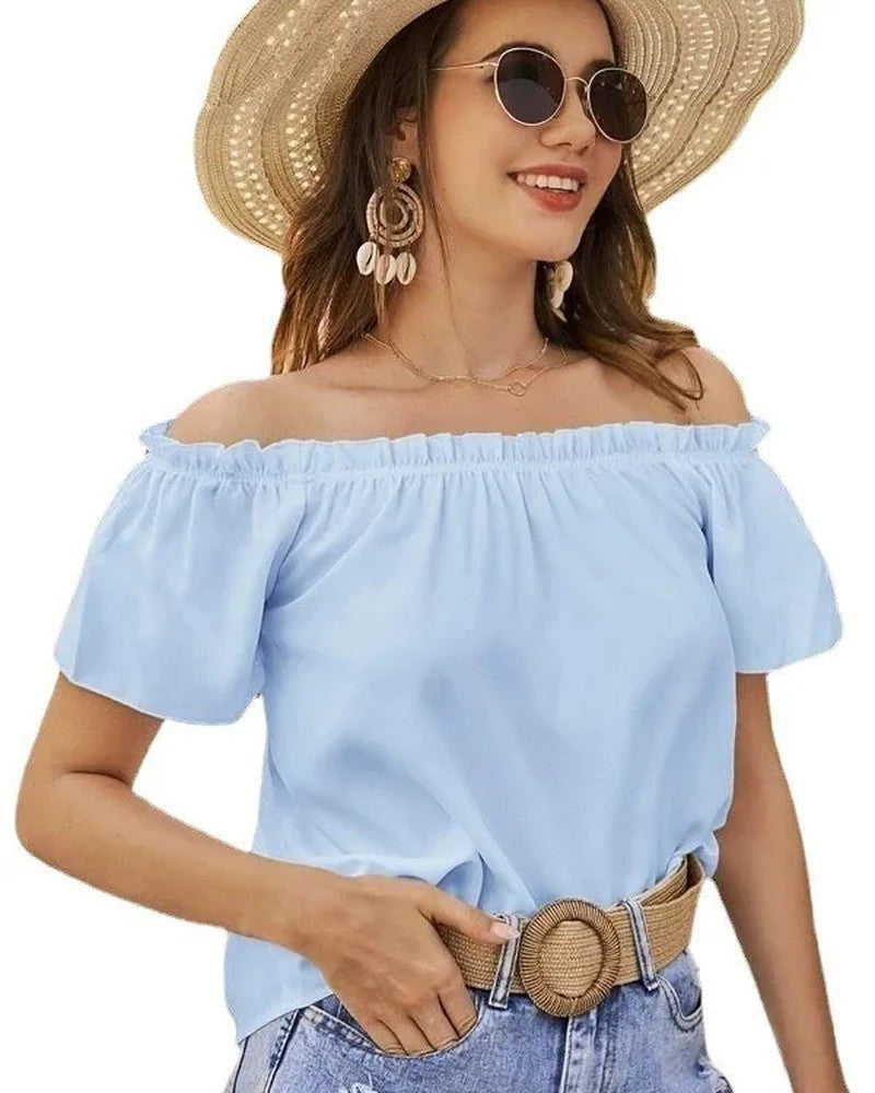 Off-Shoulder Relaxed Summer Blouse