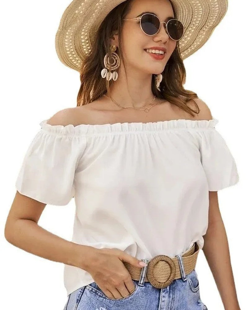Off-Shoulder Relaxed Summer Blouse