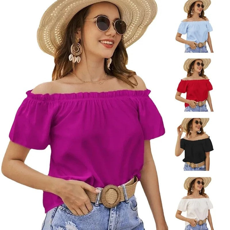 Off-Shoulder Relaxed Summer Blouse