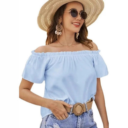 Off-Shoulder Relaxed Summer Blouse