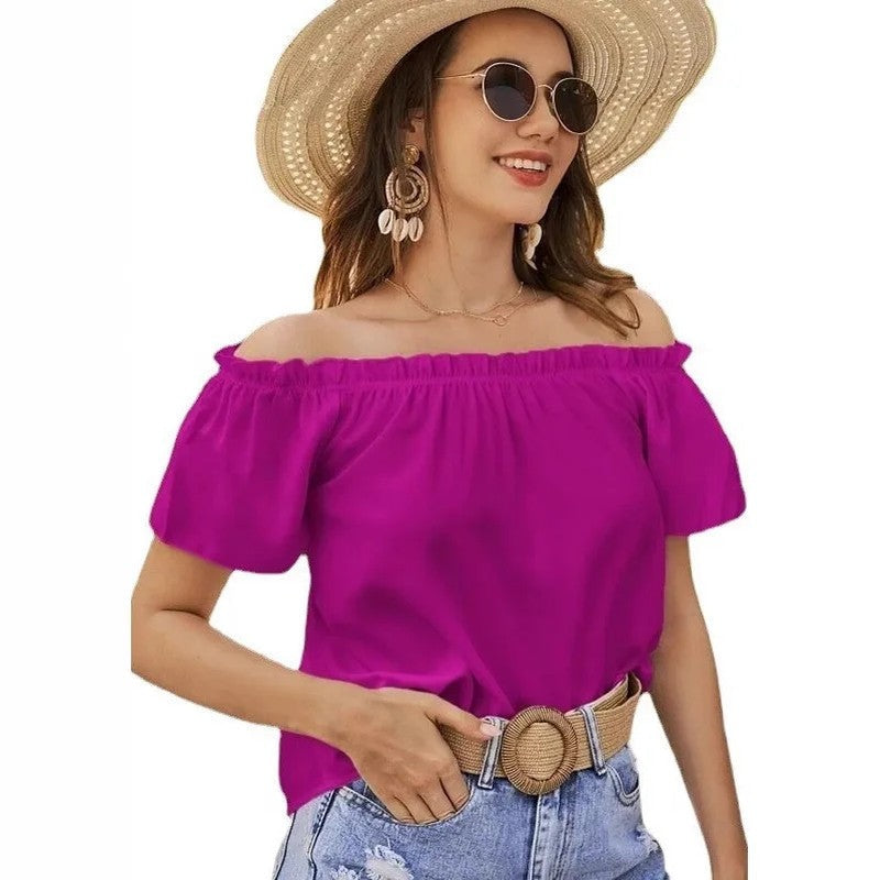 Off-Shoulder Relaxed Summer Blouse