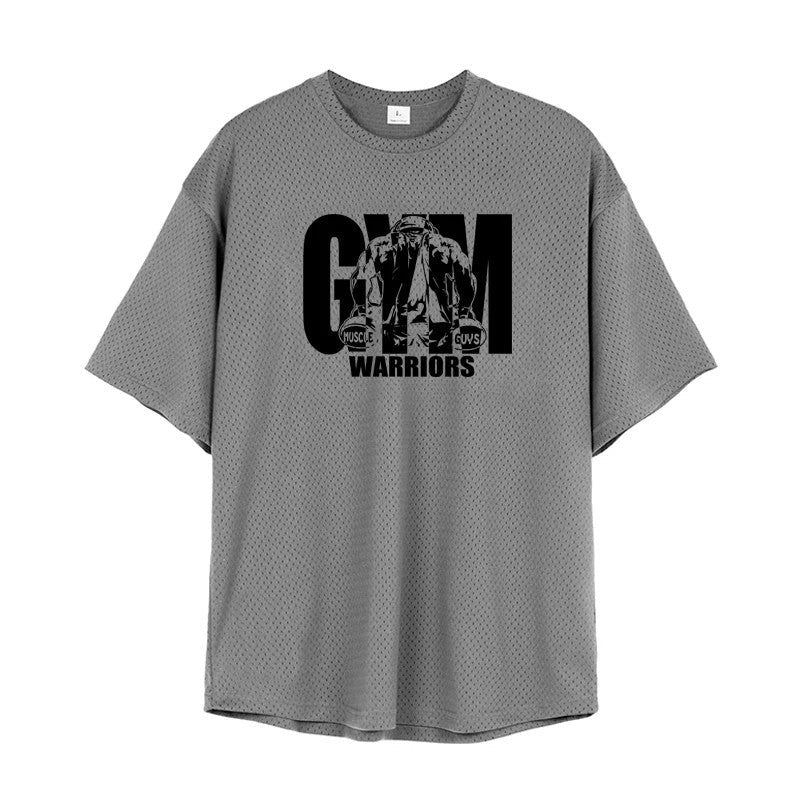 Oversized Mesh Workout Graphic T-Shirt