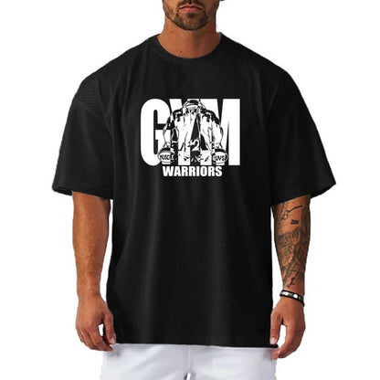 Oversized Mesh Workout Graphic T-Shirt