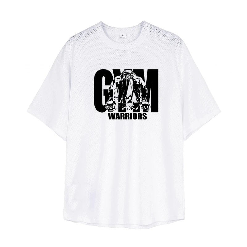 Oversized Mesh Workout Graphic T-Shirt