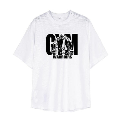 Oversized Mesh Workout Graphic T-Shirt