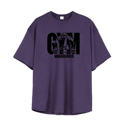 Oversized Mesh Workout Graphic T-Shirt