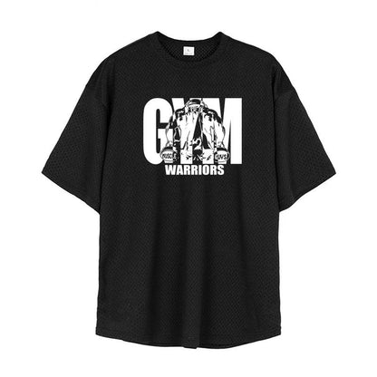 Oversized Mesh Workout Graphic T-Shirt