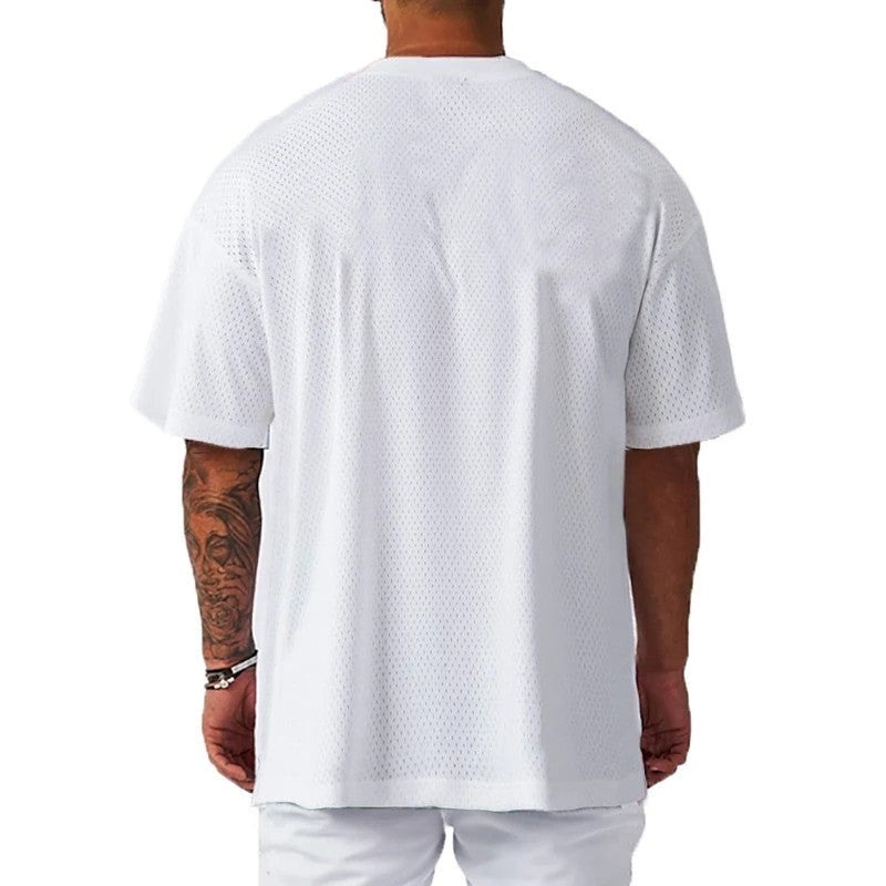 Oversized Mesh Workout Graphic T-Shirt