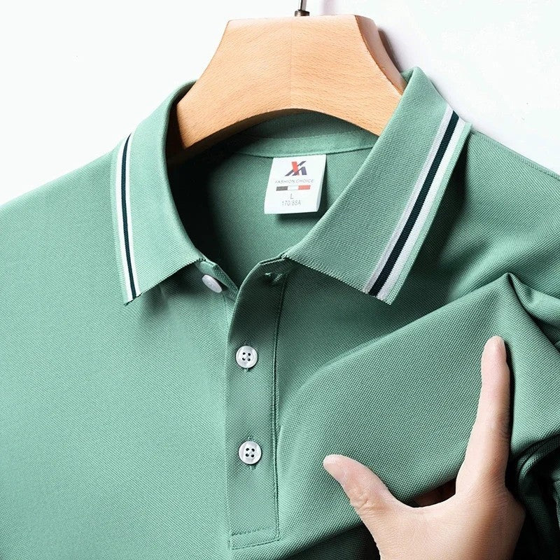 Piqué Stripe Collar Polo Shirt