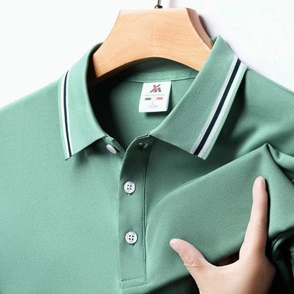 Piqué Stripe Collar Polo Shirt