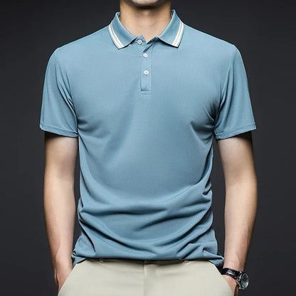 Piqué Stripe Collar Polo Shirt