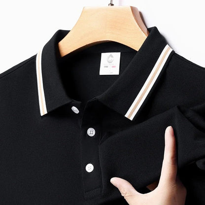 Piqué Stripe Collar Polo Shirt