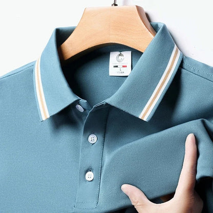 Piqué Stripe Collar Polo Shirt