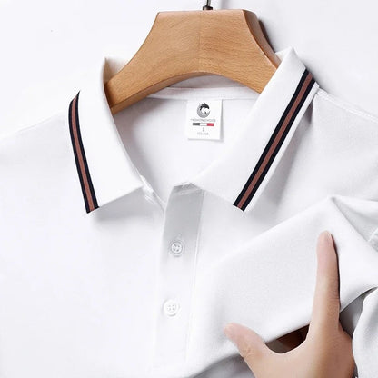 Piqué Stripe Collar Polo Shirt