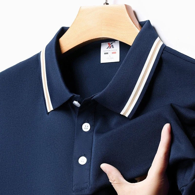 Piqué Stripe Collar Polo Shirt