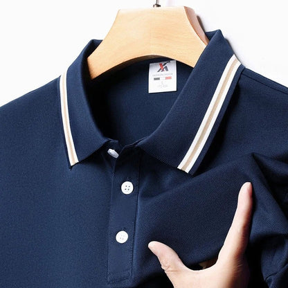 Piqué Stripe Collar Polo Shirt