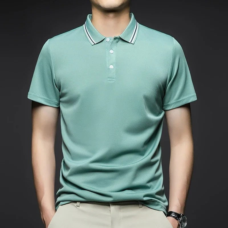 Piqué Stripe Collar Polo Shirt