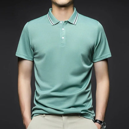 Piqué Stripe Collar Polo Shirt