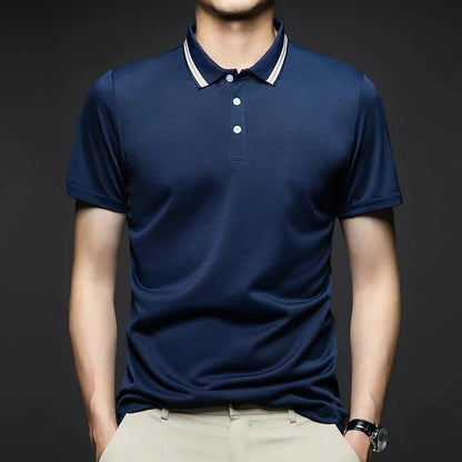 Piqué Stripe Collar Polo Shirt