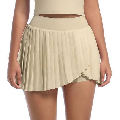 Pleated High-Waist Skort Shorts