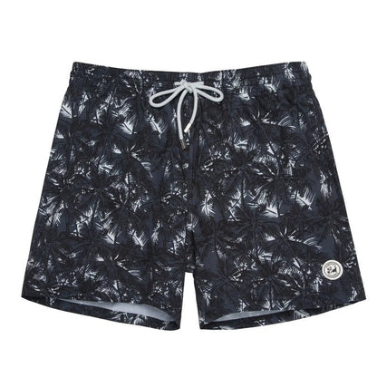 Printed Drawstring Relaxed Fit Swim Trunks
