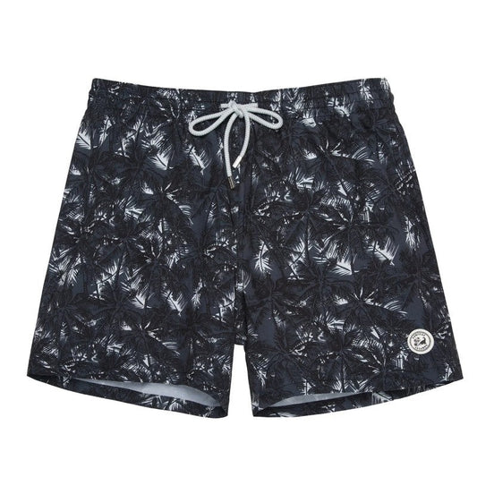 Printed Drawstring Relaxed Fit Swim Trunks