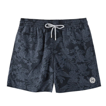 Printed Drawstring Relaxed Fit Swim Trunks
