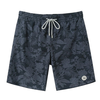 Printed Drawstring Relaxed Fit Swim Trunks