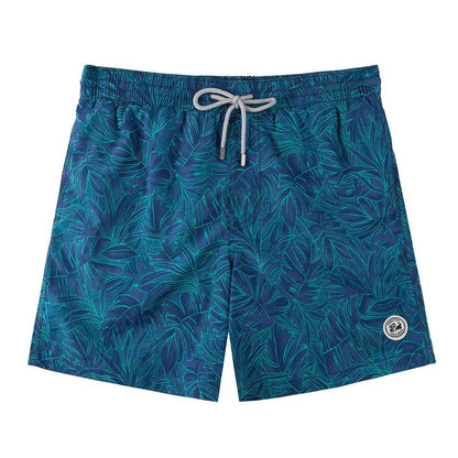 Printed Drawstring Relaxed Fit Swim Trunks