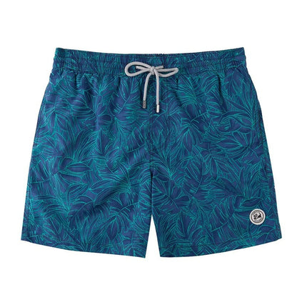 Printed Drawstring Relaxed Fit Swim Trunks