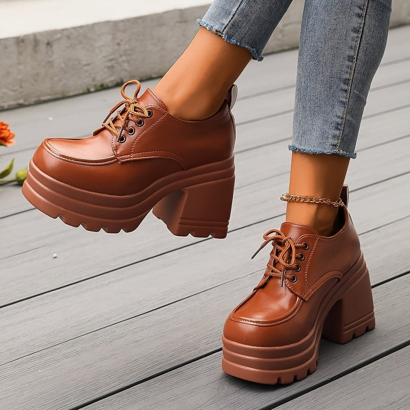Ravone Chunky Platform Lace-Up Shoes
