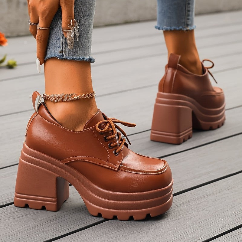Ravone Chunky Platform Lace-Up Shoes