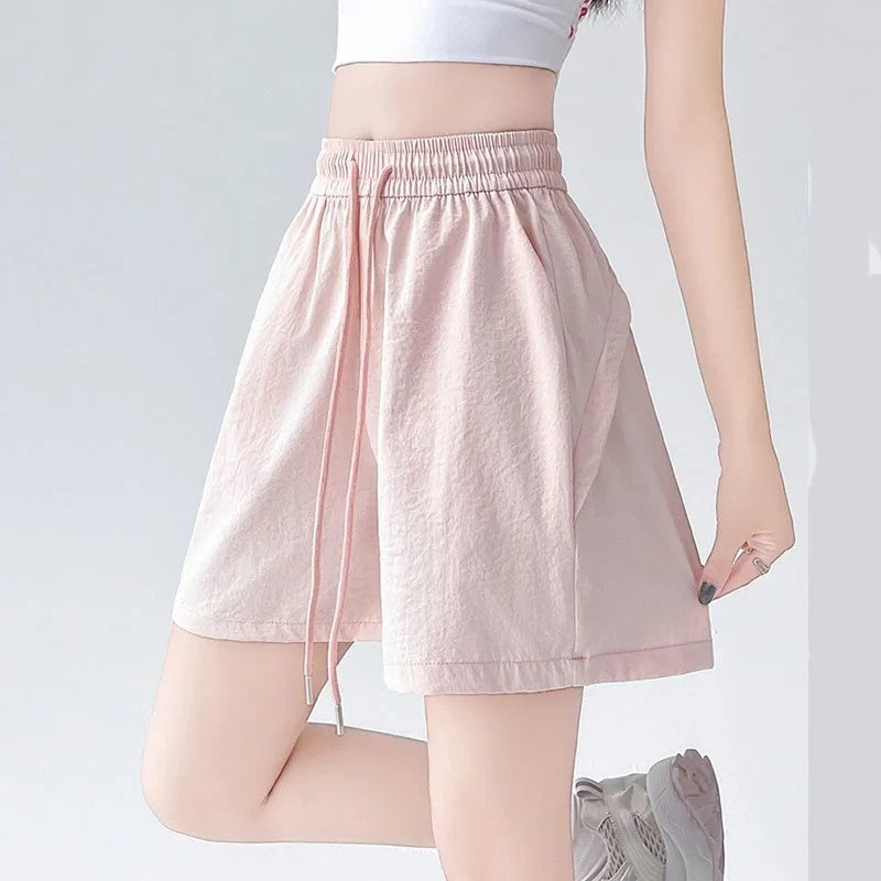 Relaxed Drawstring Waist Lounge Shorts