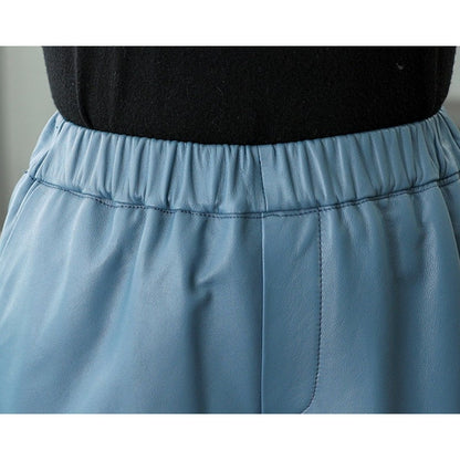 Relaxed Faux Leather Cropped Pants