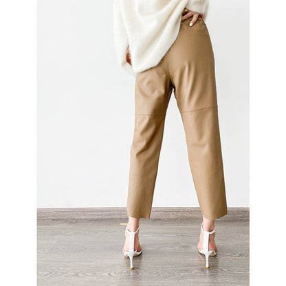 Relaxed Faux Leather Cropped Pants